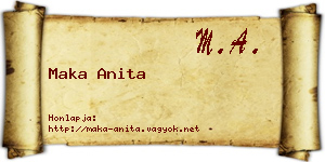 Maka Anita névjegykártya